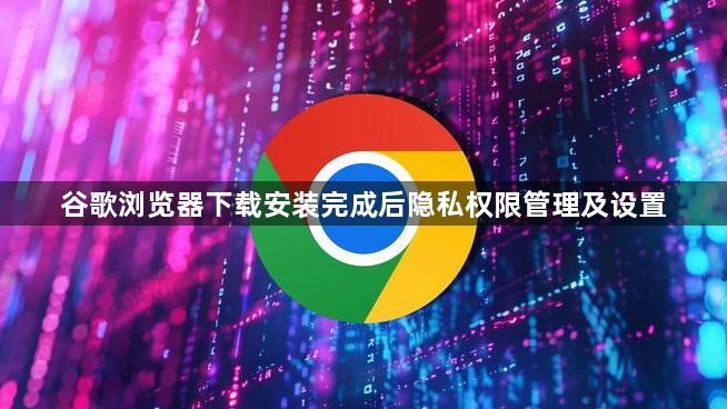 谷歌浏览器下载安装完成后隐私权限管理及设置1