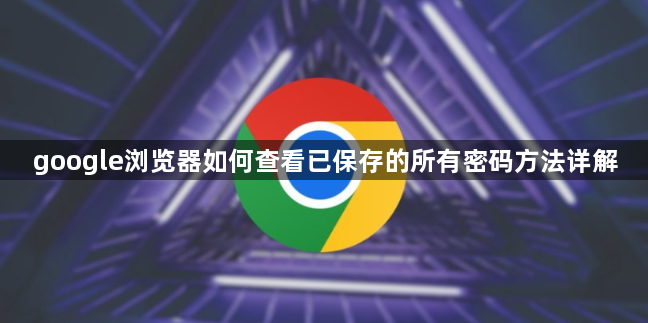 google浏览器如何查看已保存的所有密码方法详解1