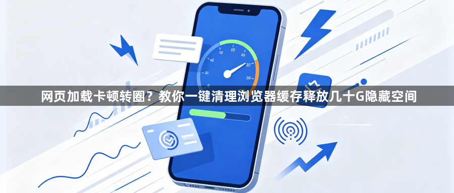 网页加载卡顿转圈？教你一键清理浏览器缓存释放几十G隐藏空间1